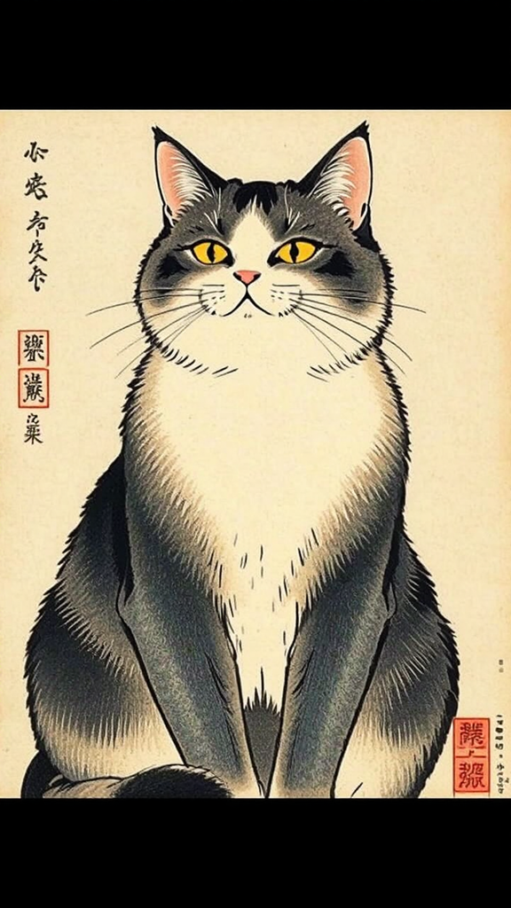 Japanese cat in traditional