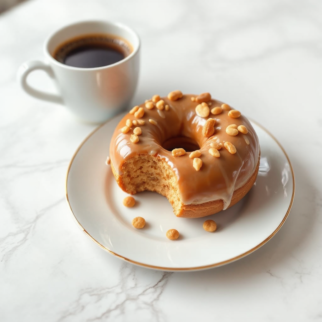 Peanut butter donut with