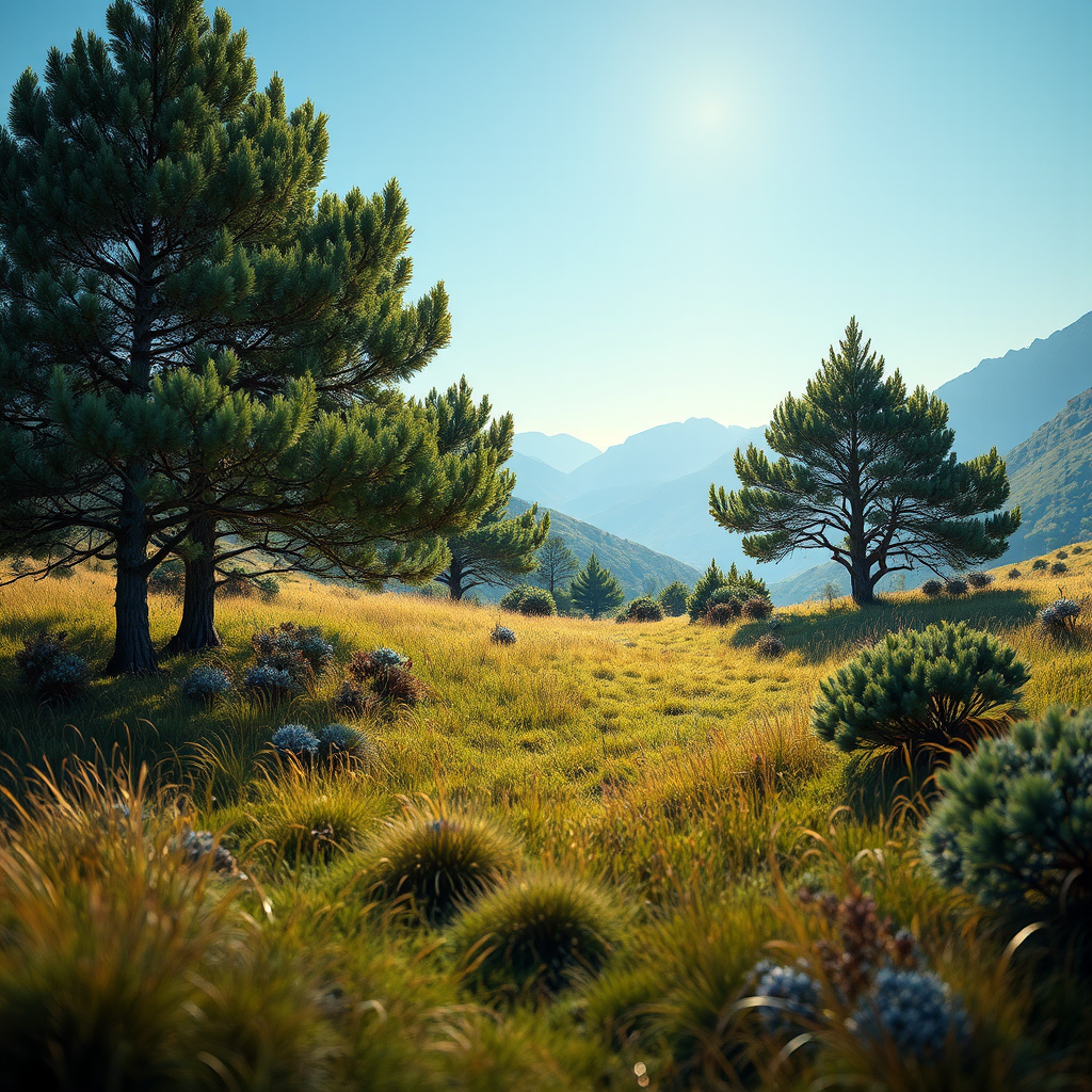 A grassland with juniper