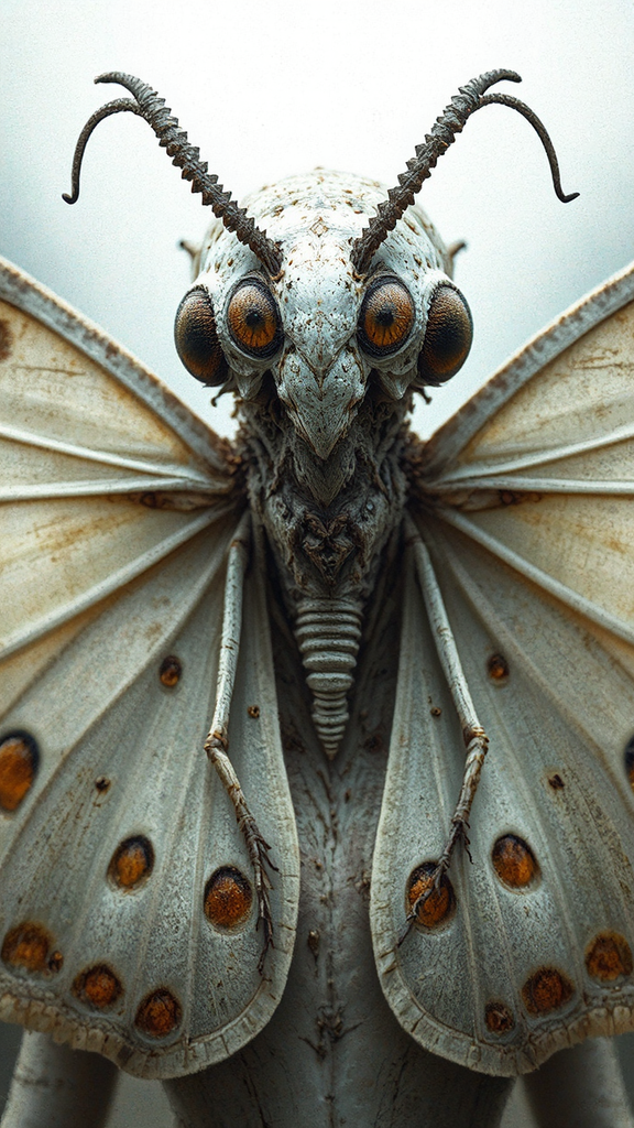 Female Mothman creature with