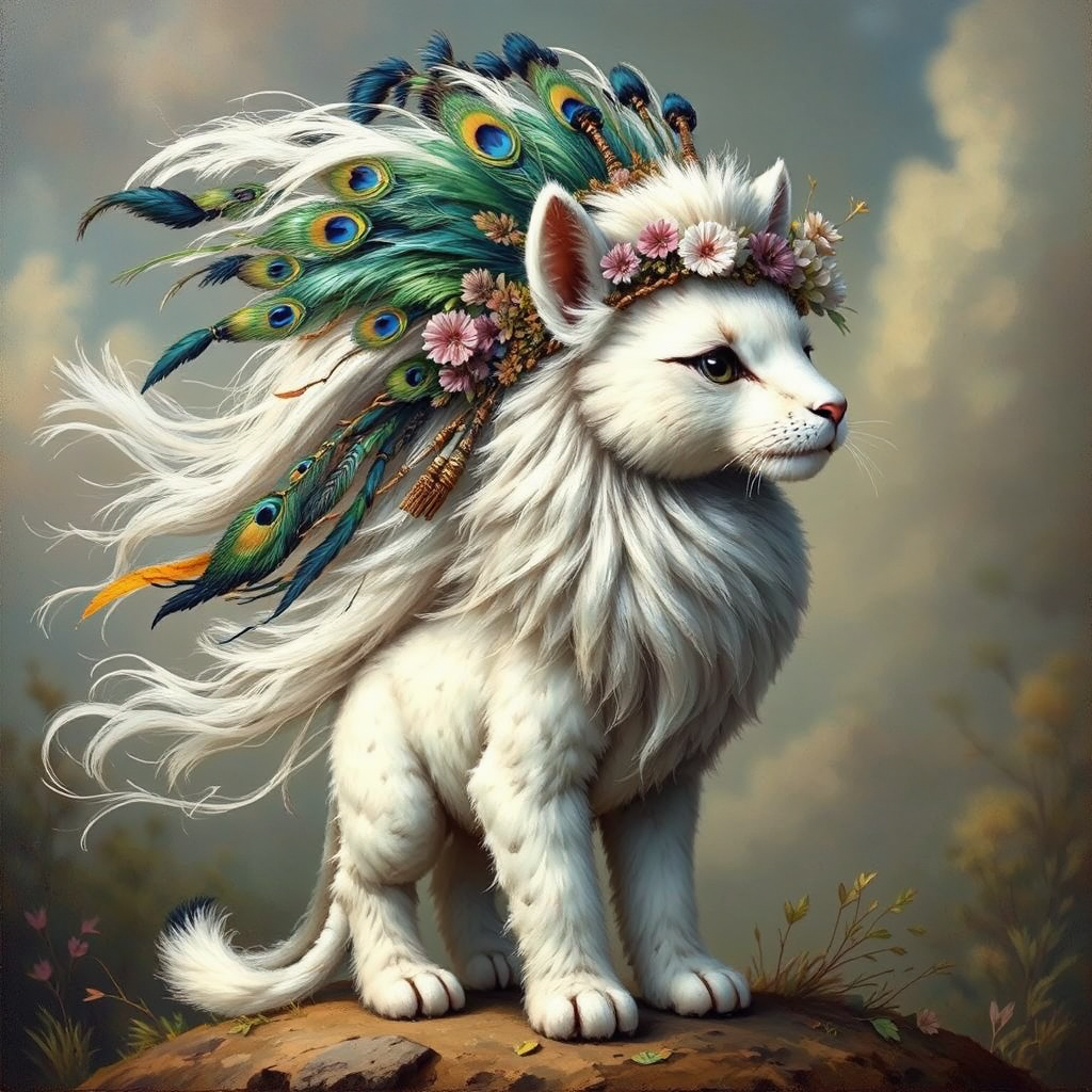 Hybrid cat with long