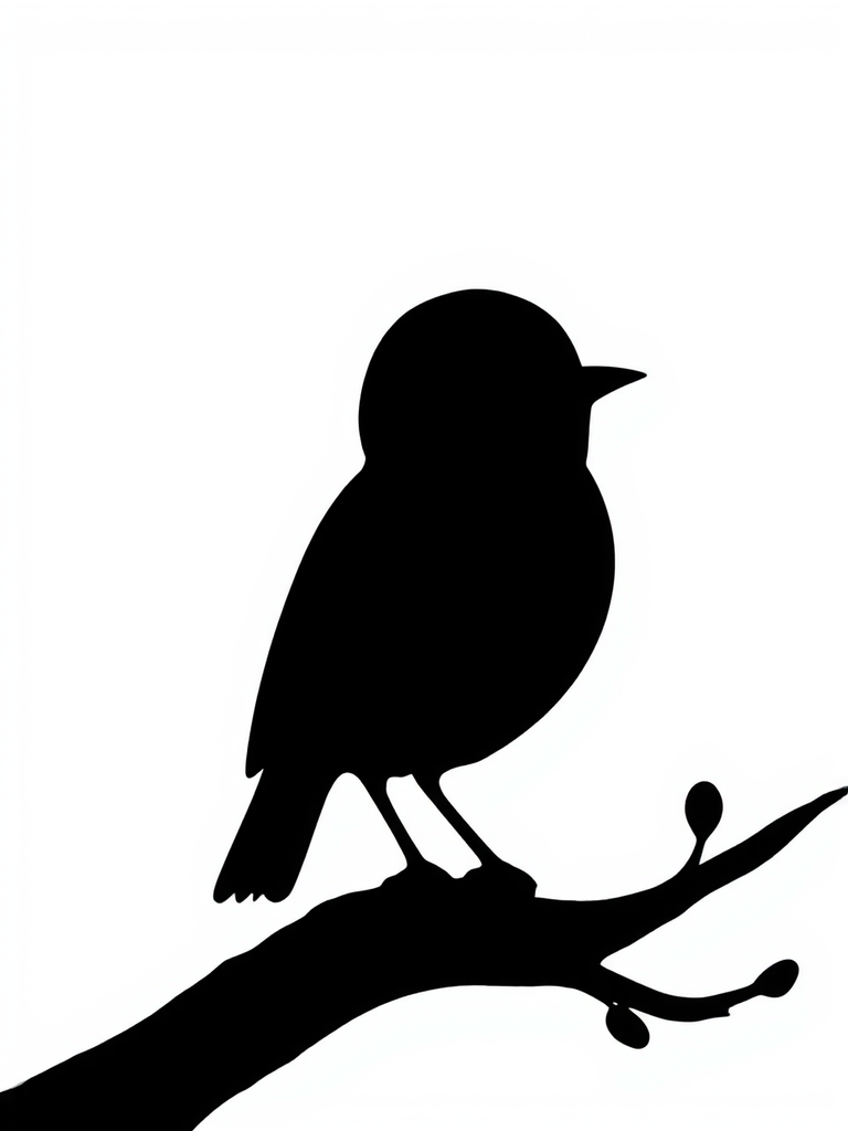 Cute cartoon bird silhouette