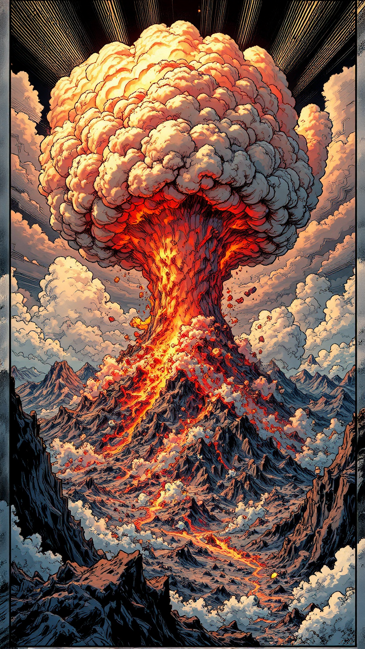 Pyroclastic cloud in a
