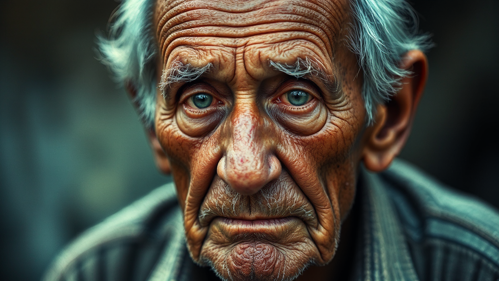 Old man with nostalgic