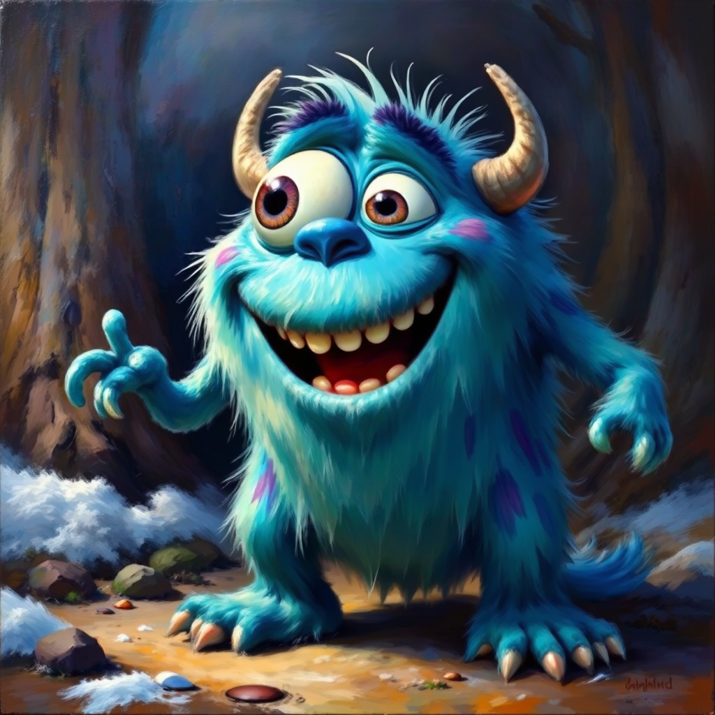 A happy monster in