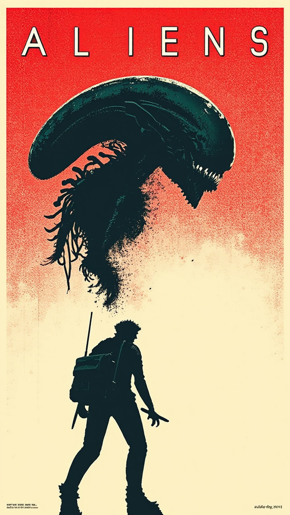 Alien creatures attack a