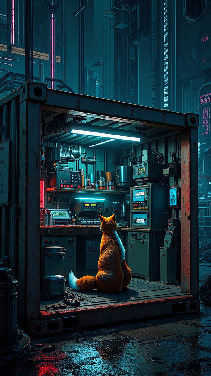 Shipping container sci-fi workshop