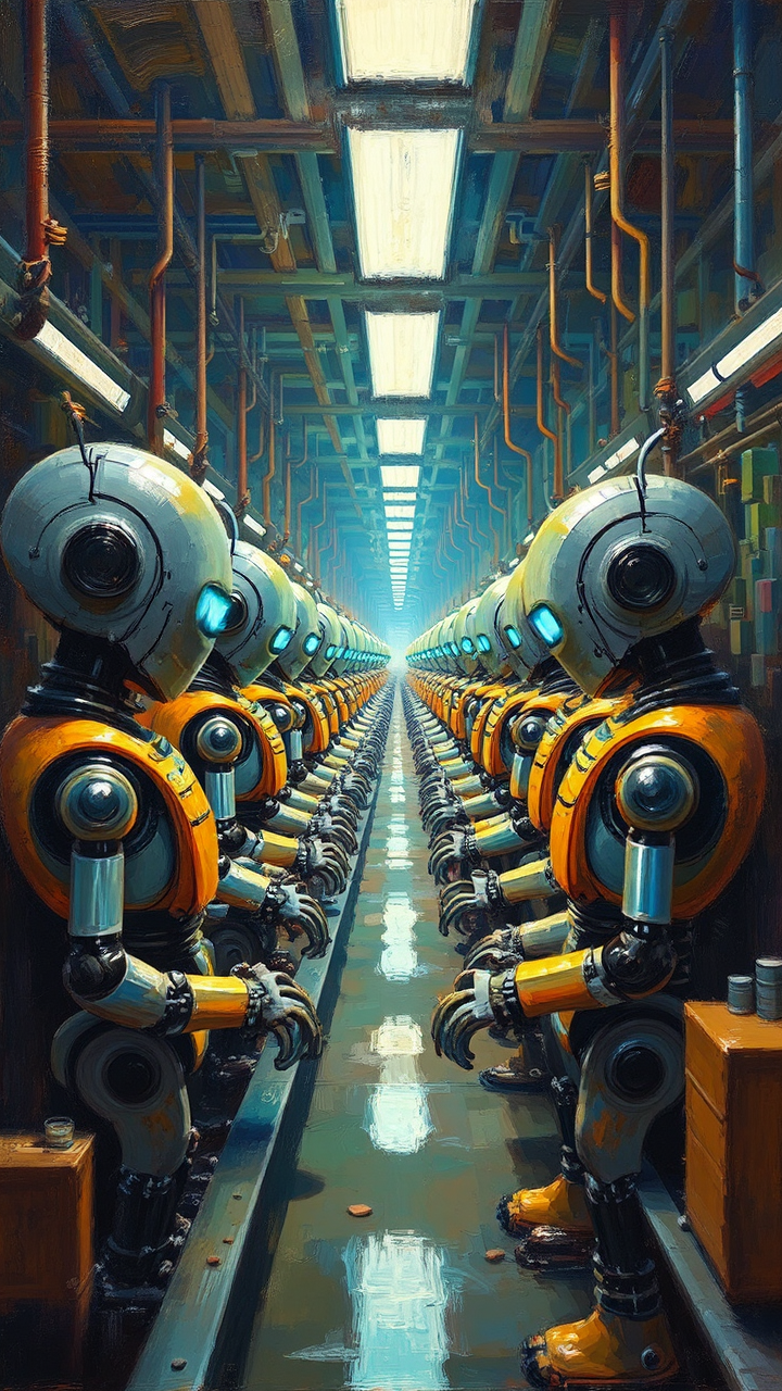 Robots assembled on an