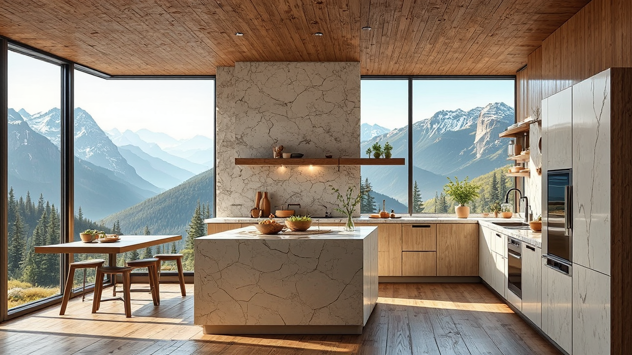 A serene mountain cabin
