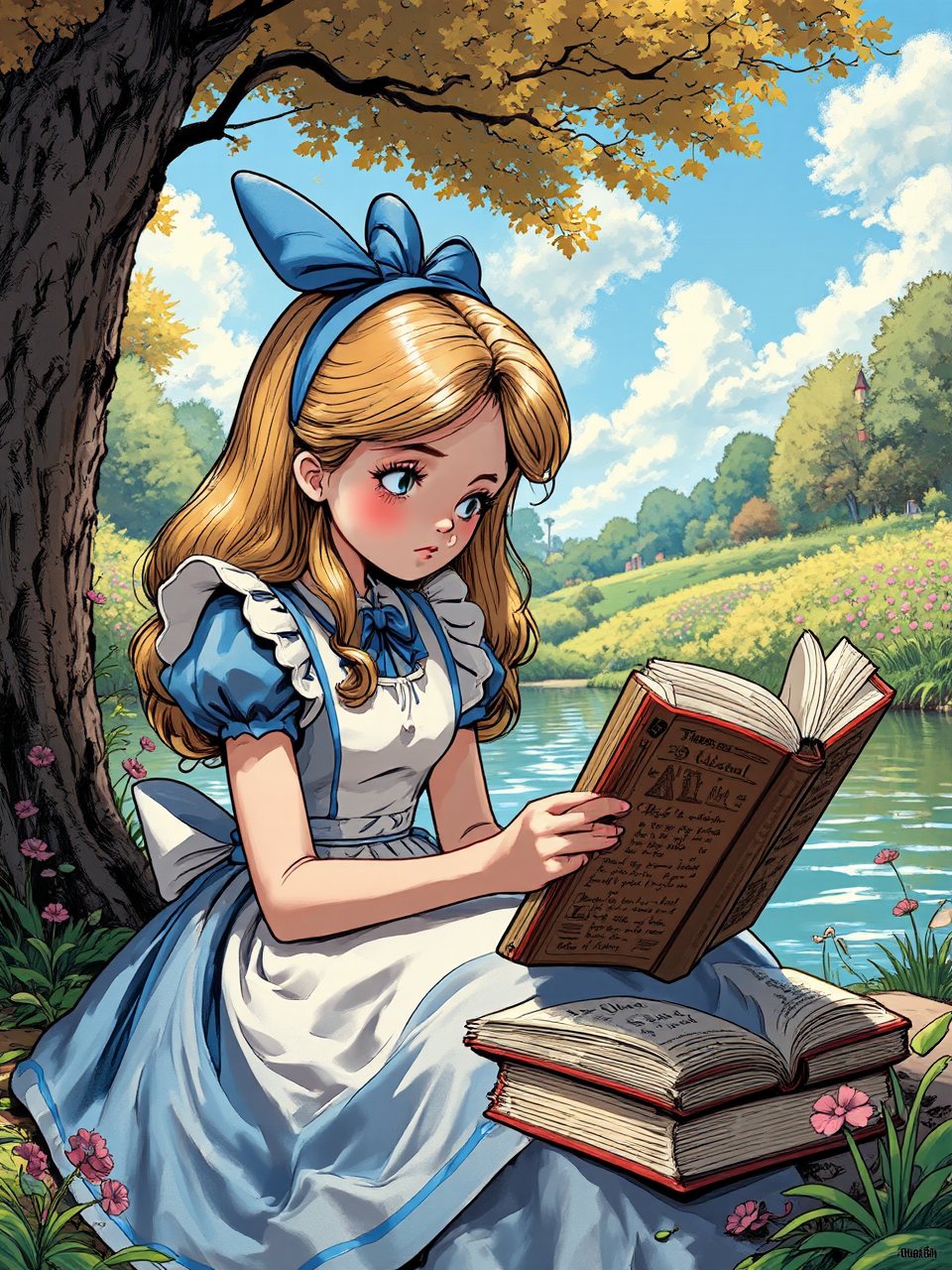 Alice peers at sister's