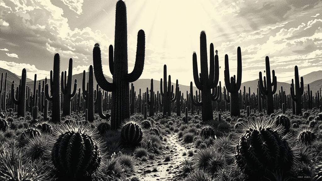 Giant cacti in a