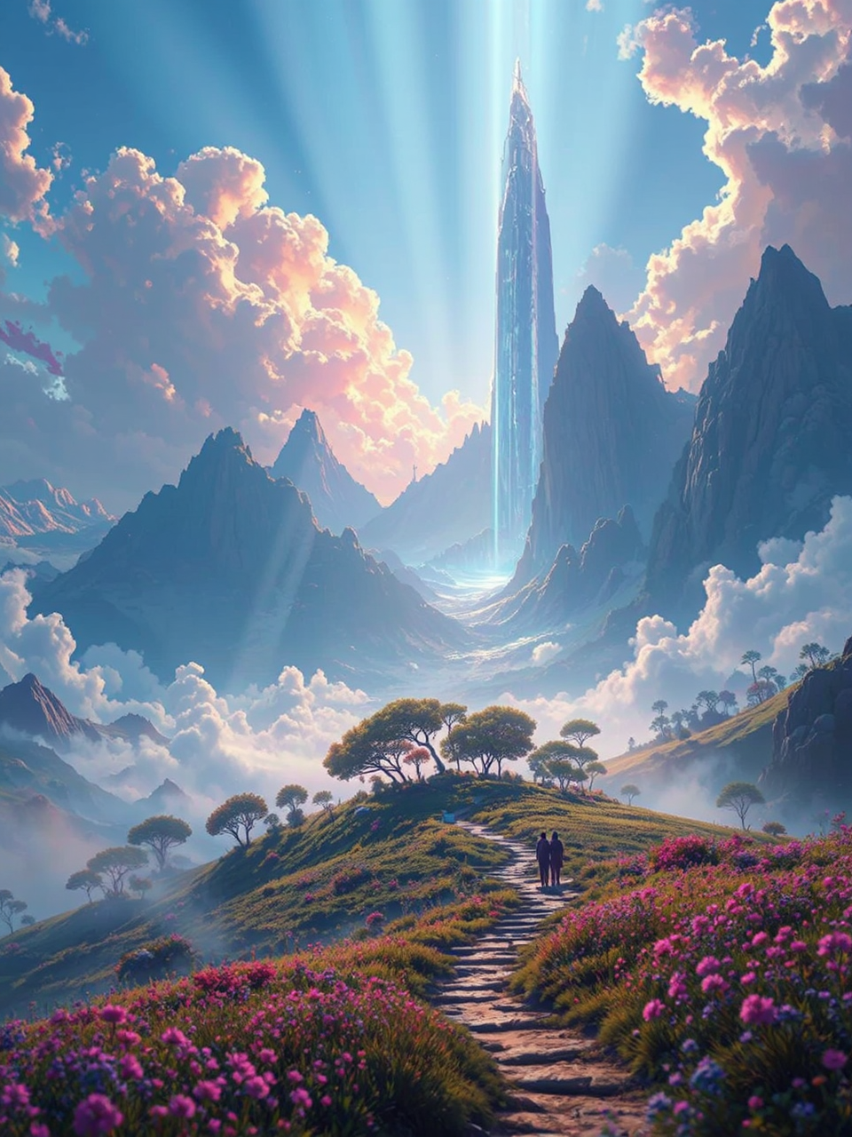 Dreamy fantasy landscape with