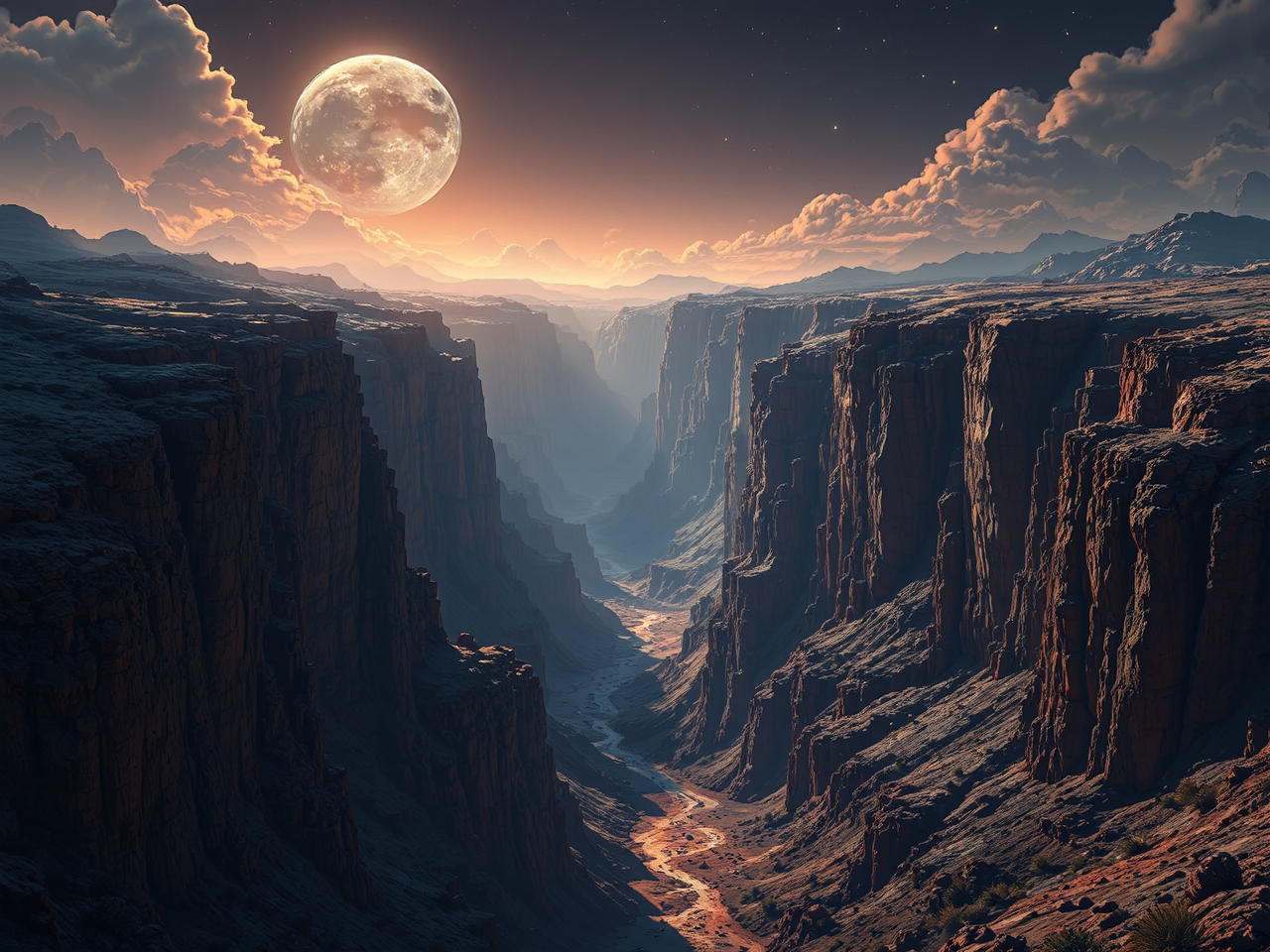 Massive lunar canyon in