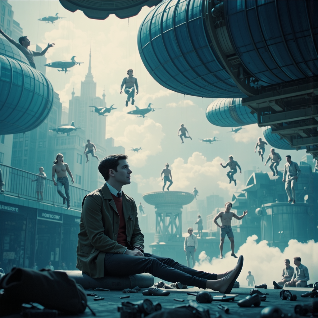 Man floating in deep