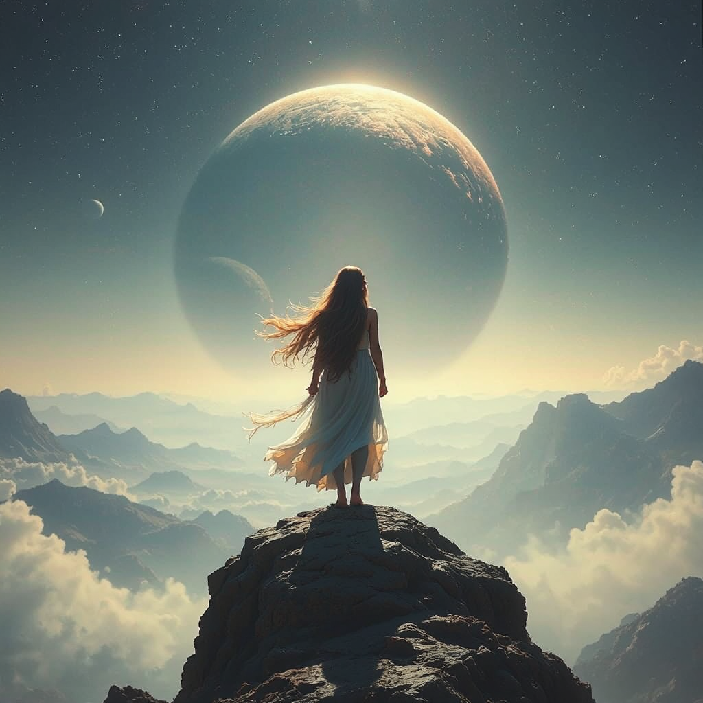A woman stands on
