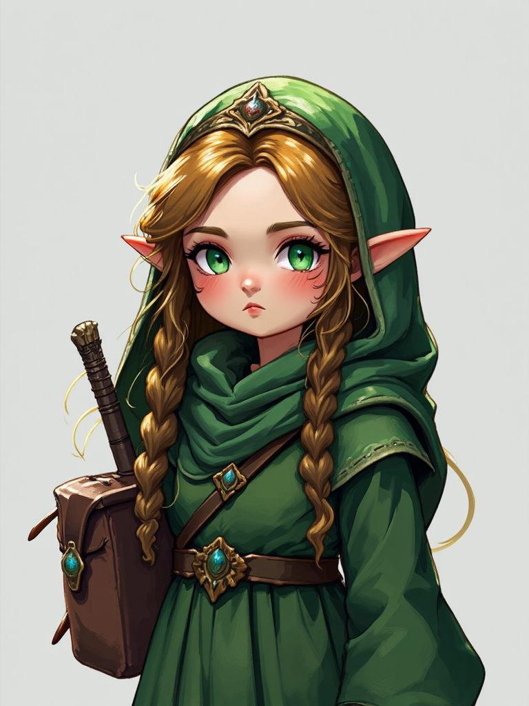 Girl in green fantasy