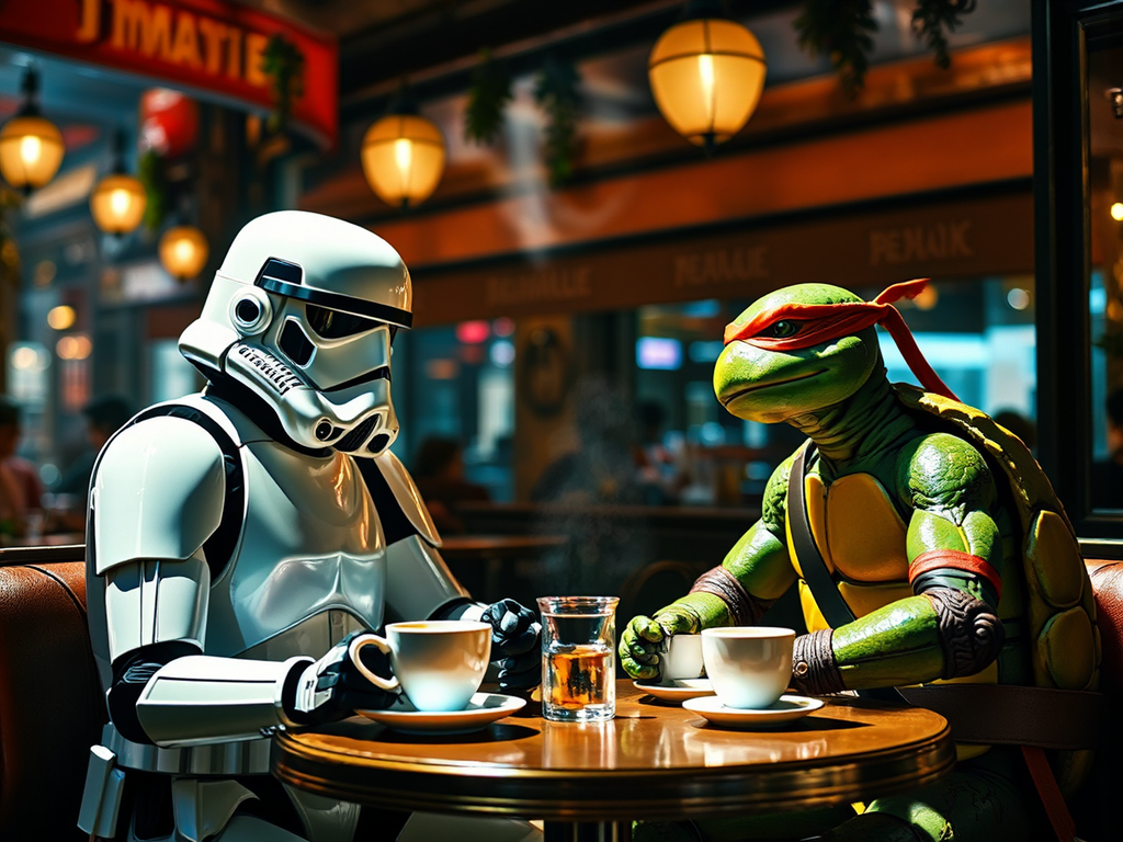 Stormtrooper and Ninja Turtle