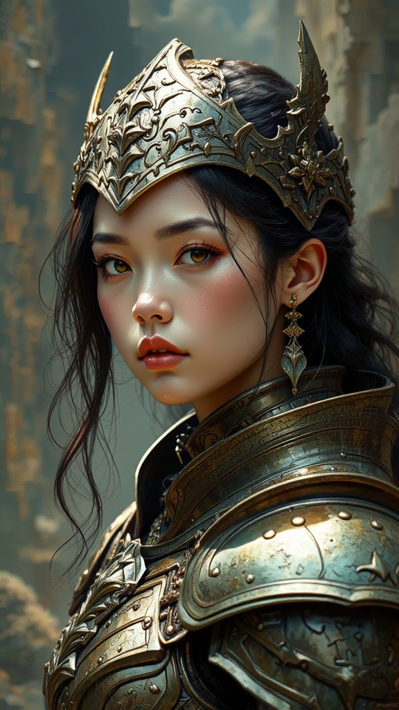 Armored girl with intricate