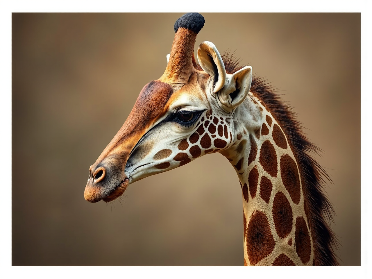 Anteater's head on giraffe