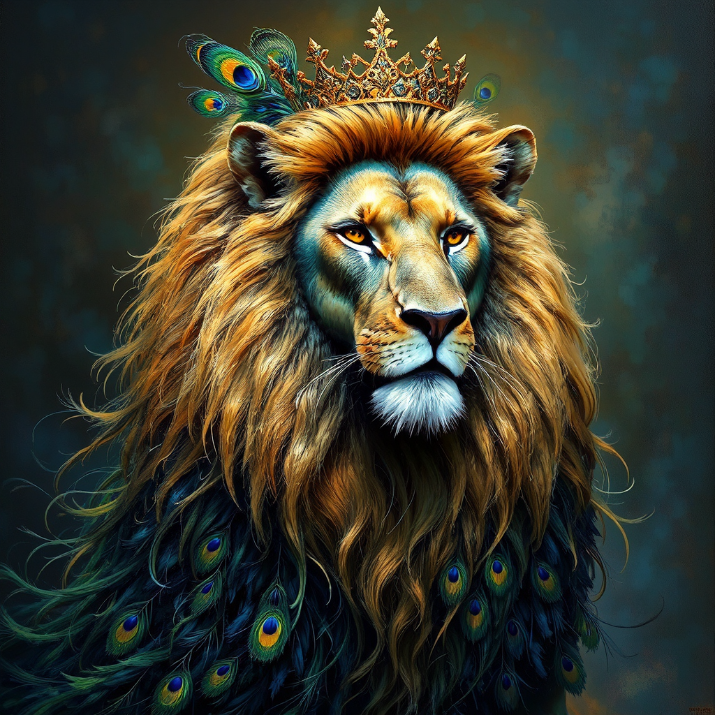 Lion with elaborate golden