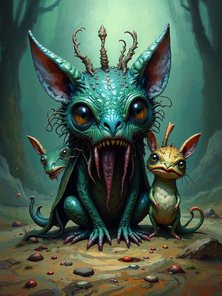 Cute, surrealist digital creature