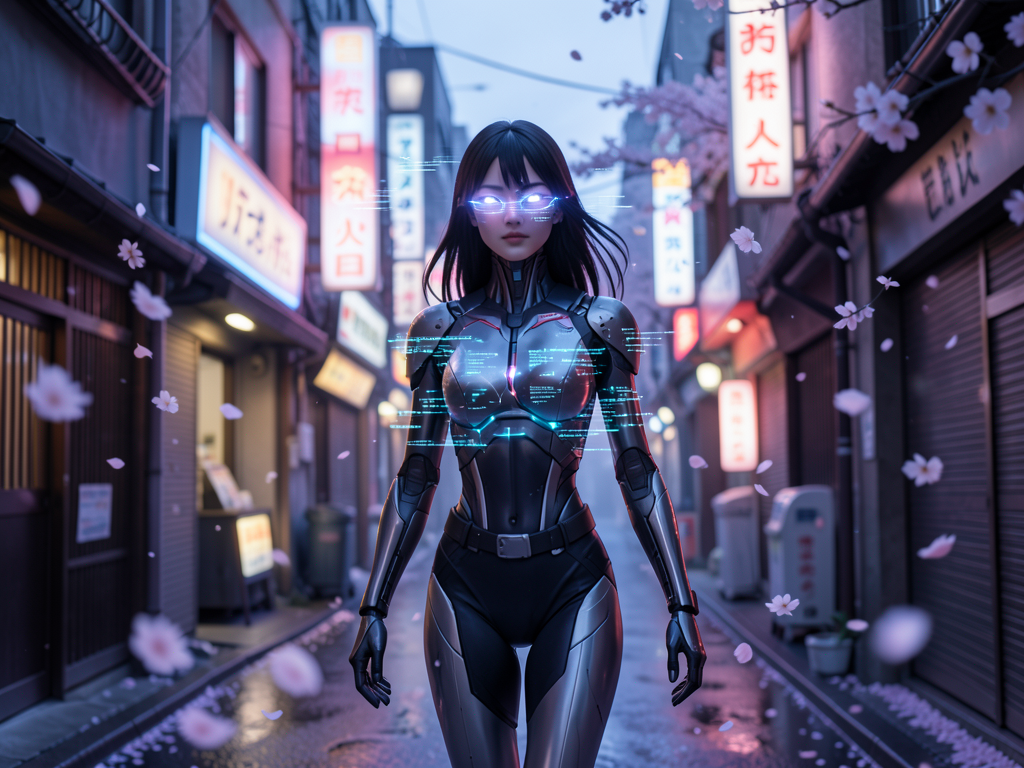 A cybernetic Japanese woman