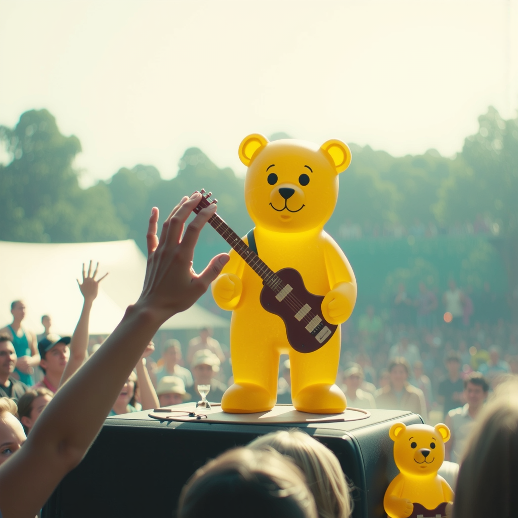Gummy bear performs at