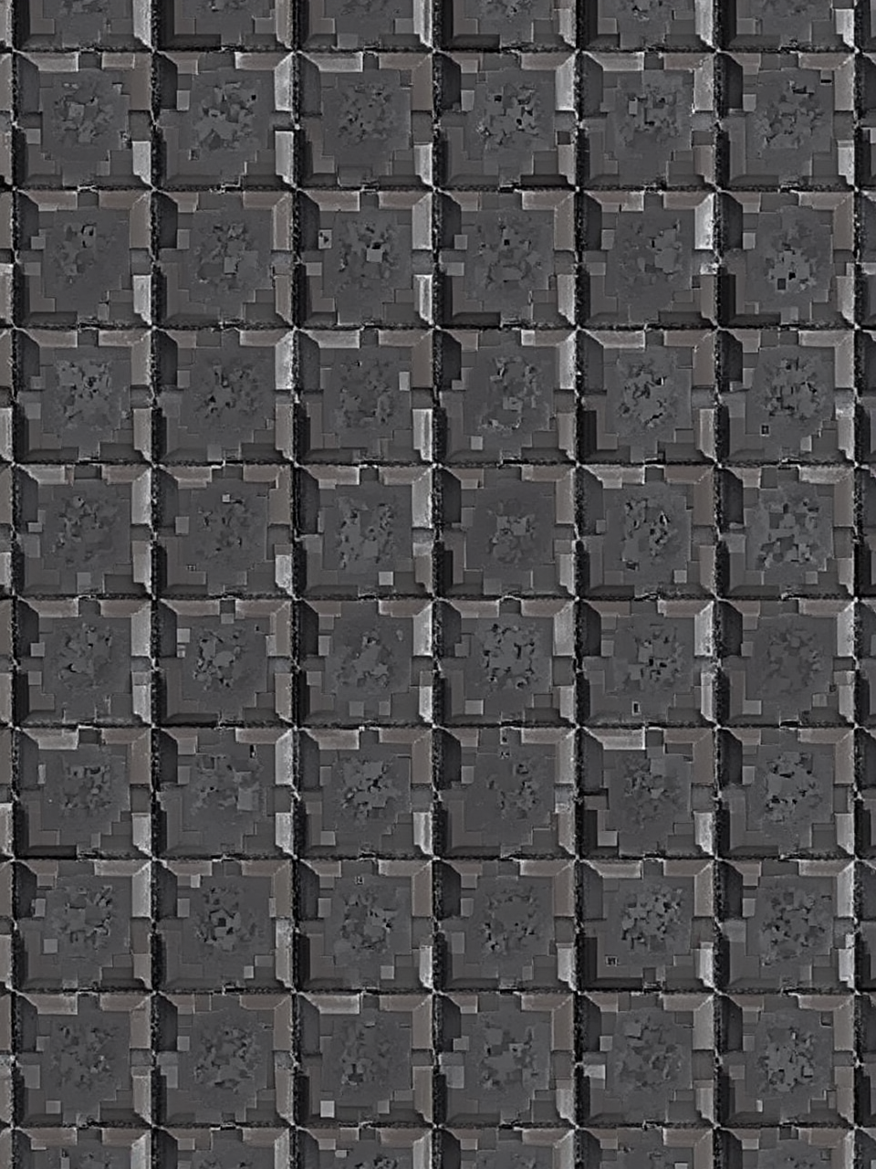 Metallic non-ferrous tile material.
