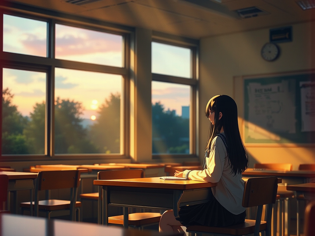 High school girl in