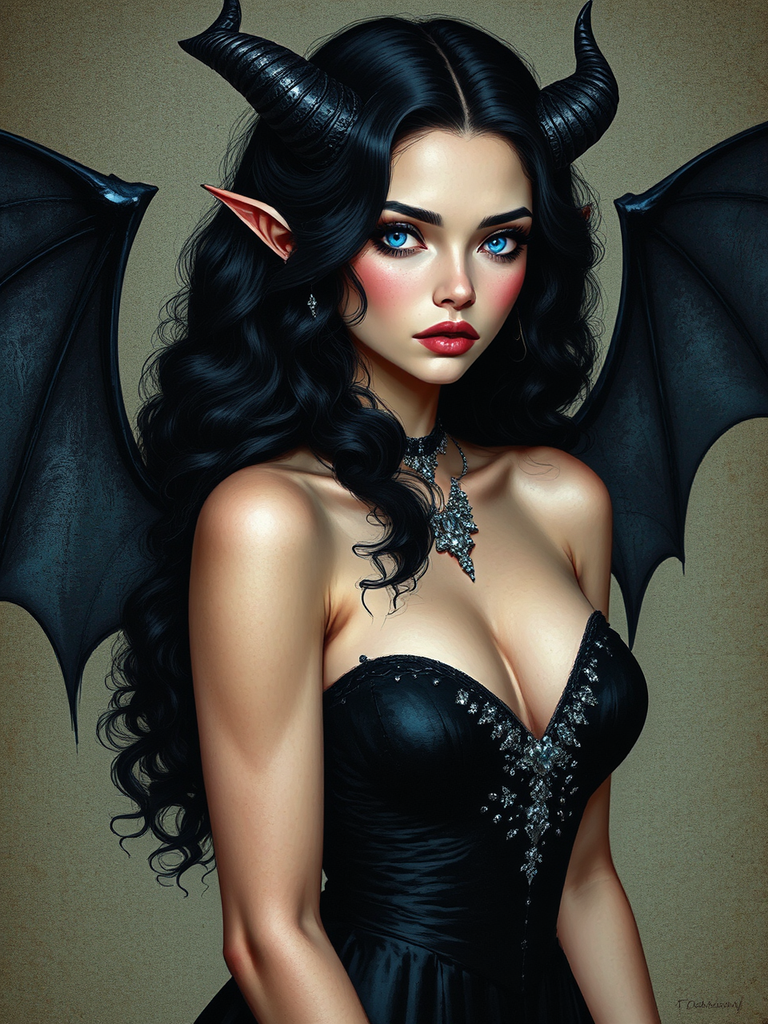 Woman with horns and