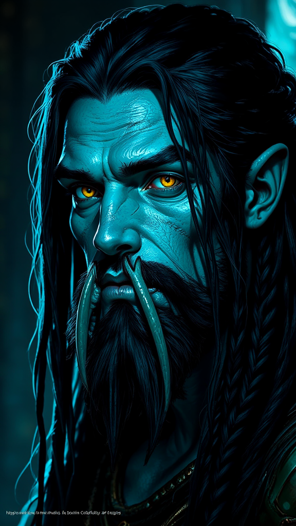 Humanoid male with turquoise
