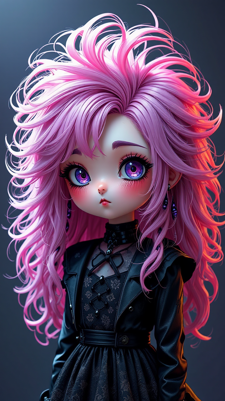 Girl with wild anime