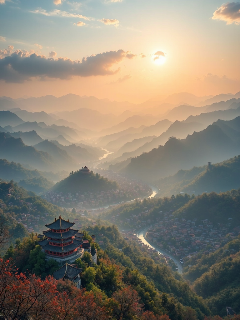 Panorama of China landscape.