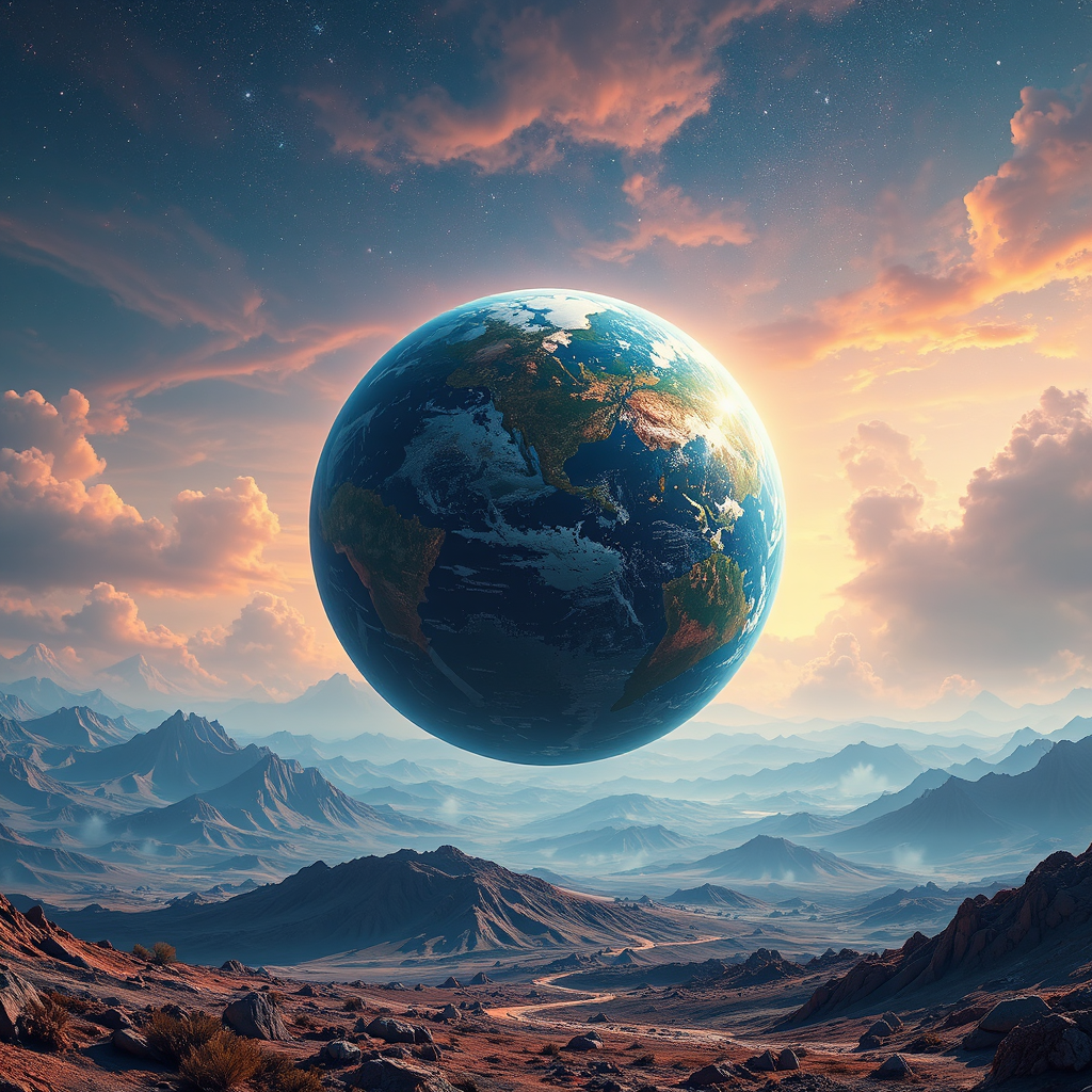 Beautiful realistic landscape in