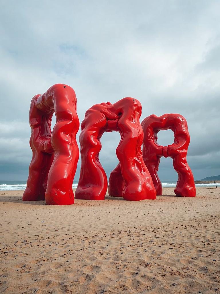 Huge plastic sculptures on