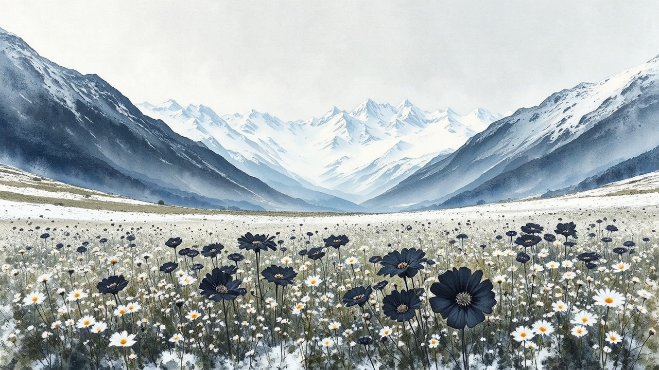 Black flowers in a