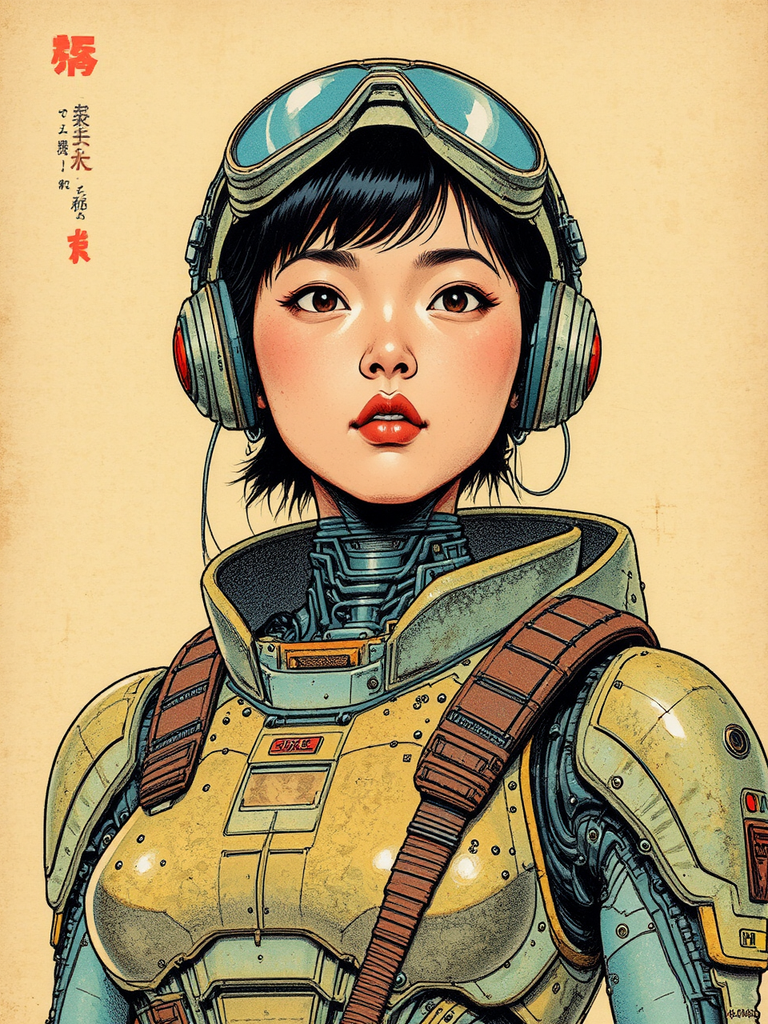 Teenage Asian android in