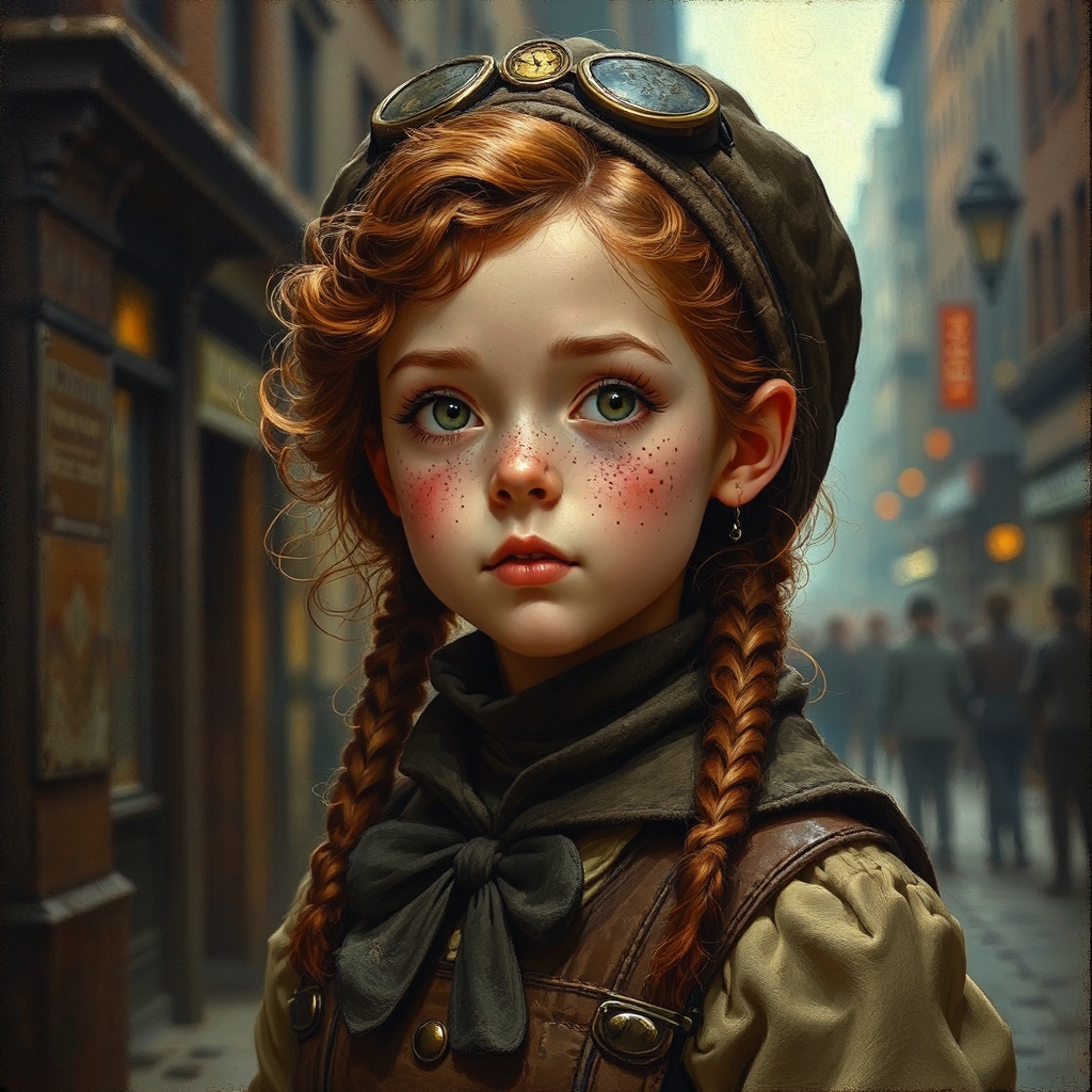 Young girl with freckled