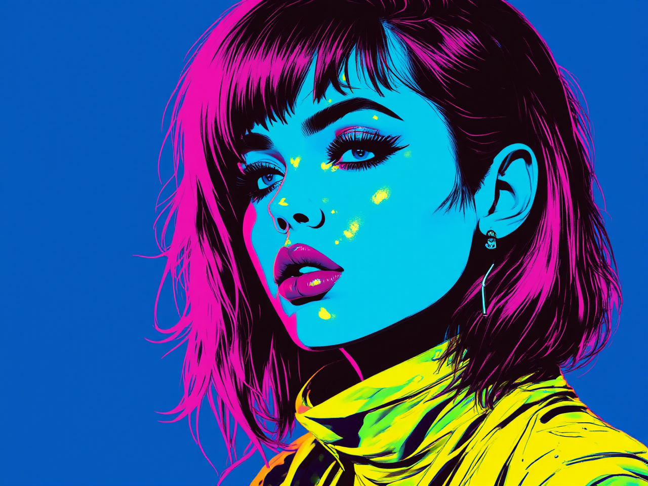Cyberpunk pop art portrait