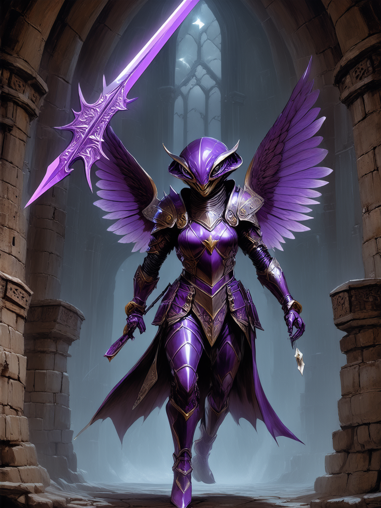 Flying creature with purple