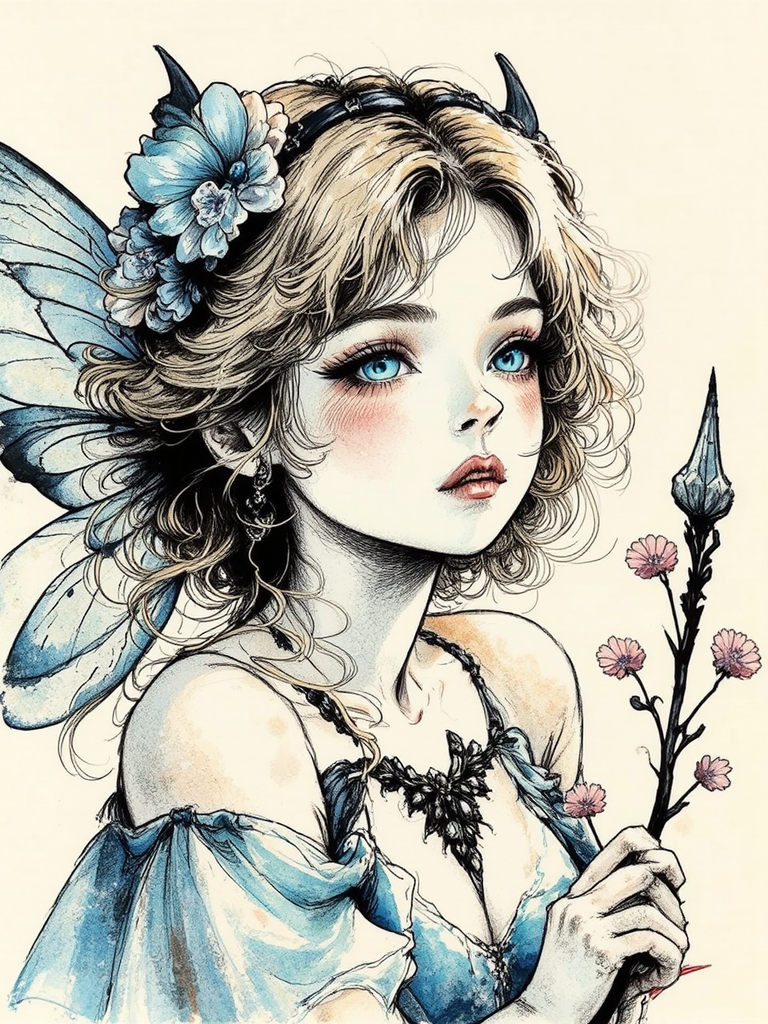 Young fairy in beautiful