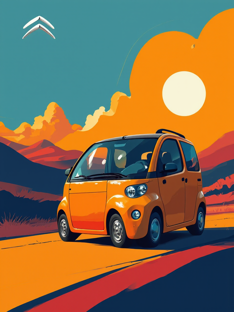 Citroen E-C4 abstract advertisement.