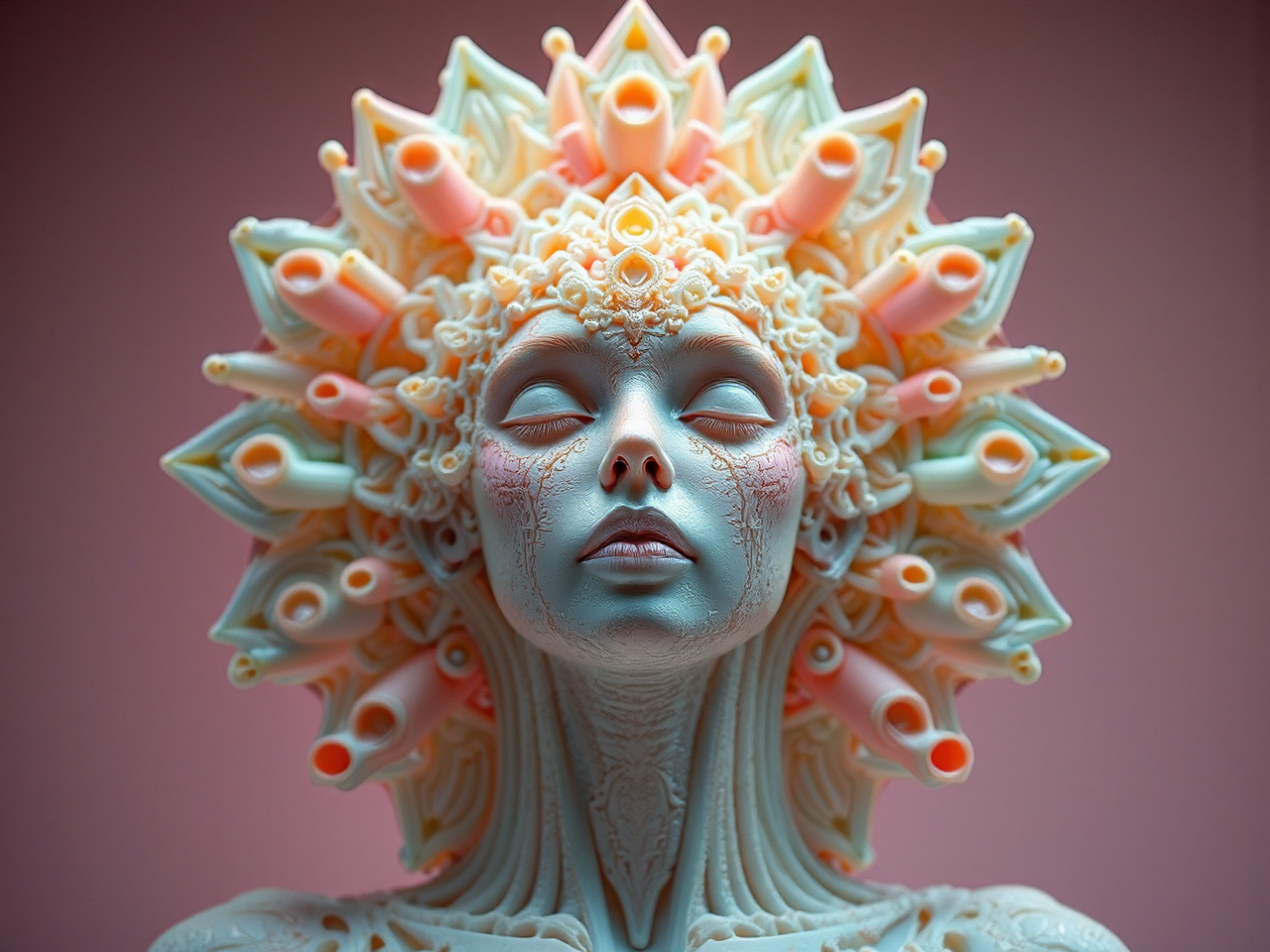 Female faces in vibrant