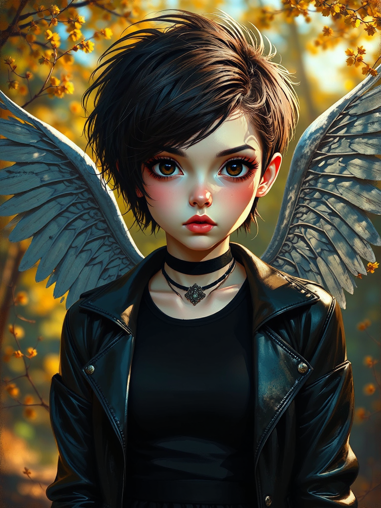 Emo girl with grey