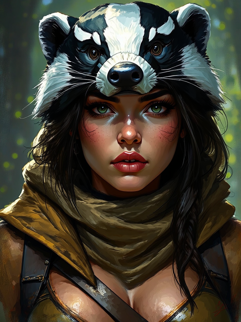 Badger woman in a