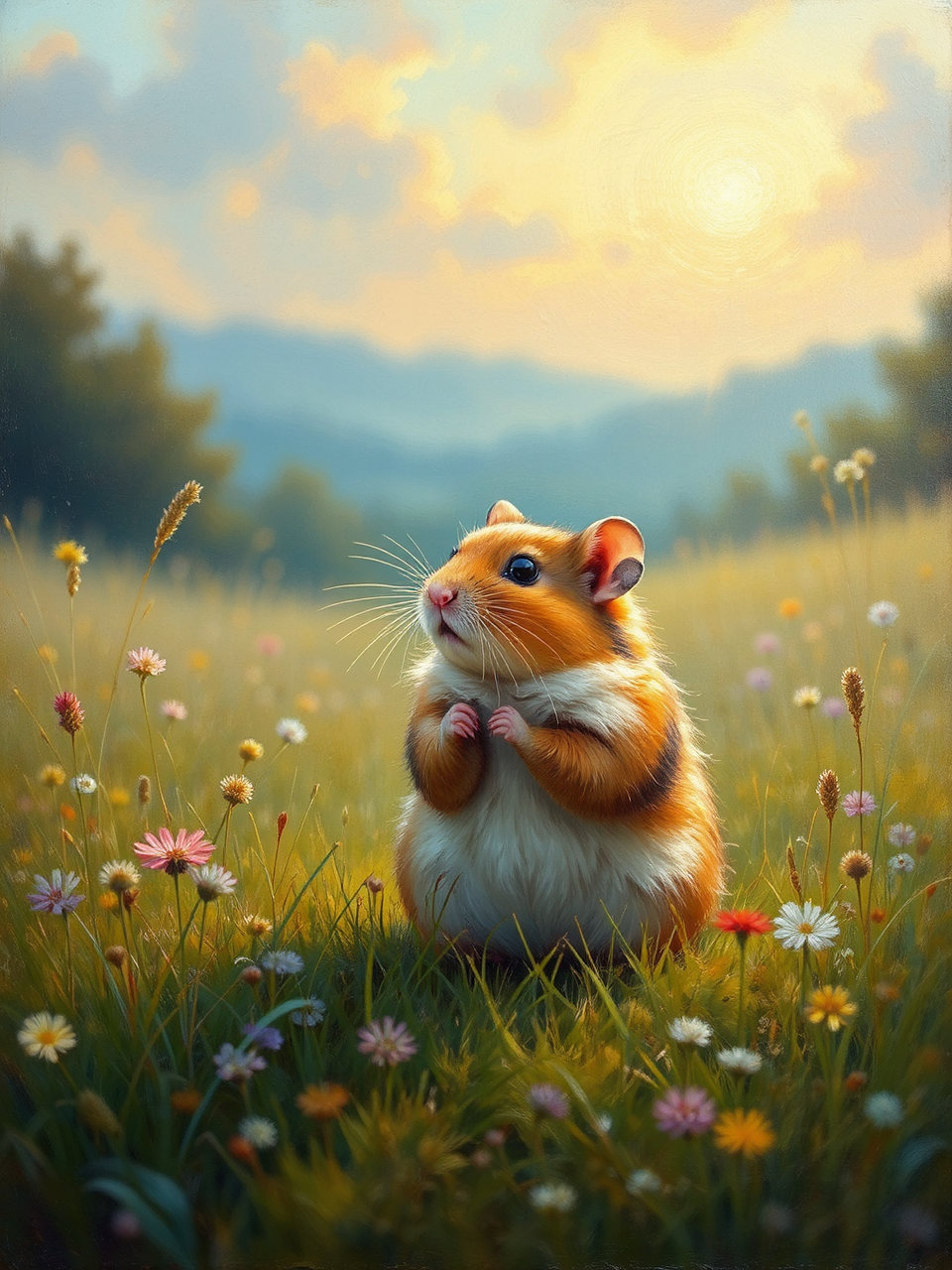 Hamster in a meadow