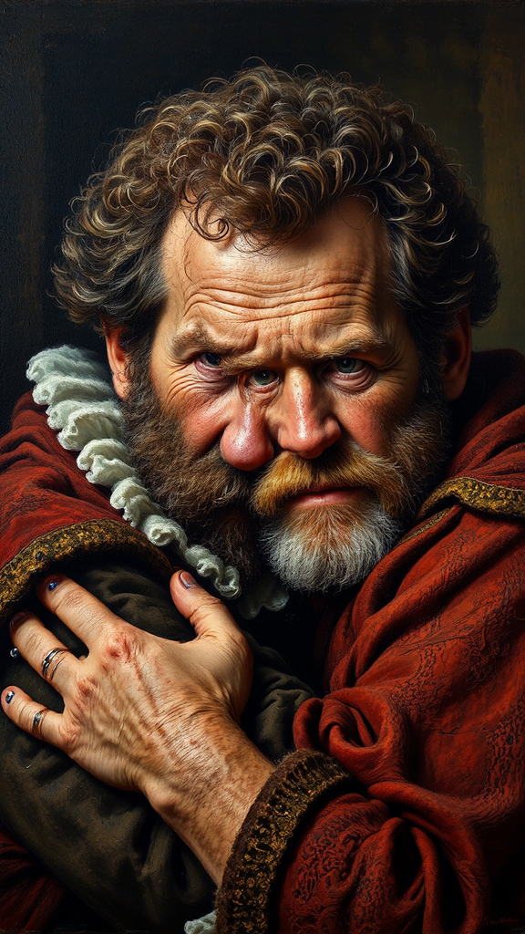 Medieval-style portrait of two