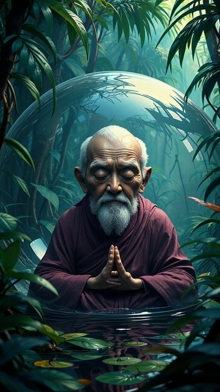 Mauve monk in a