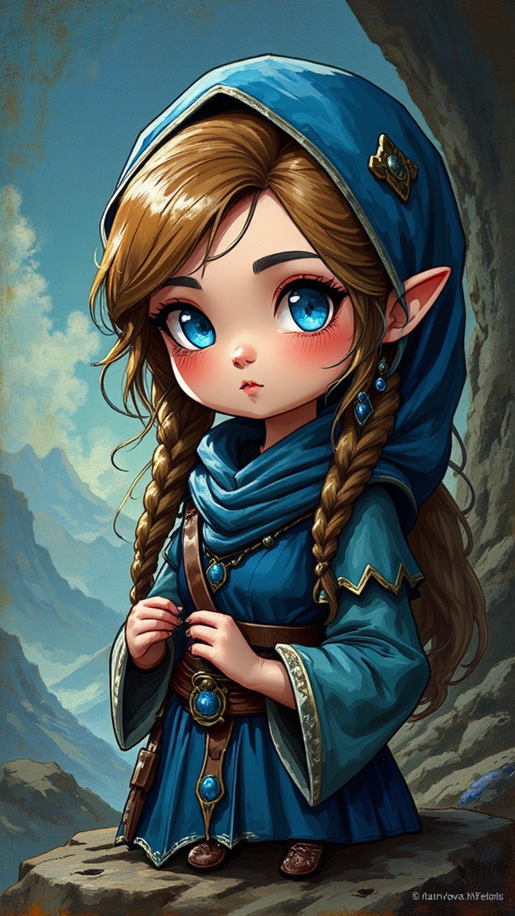 Girl in a blue