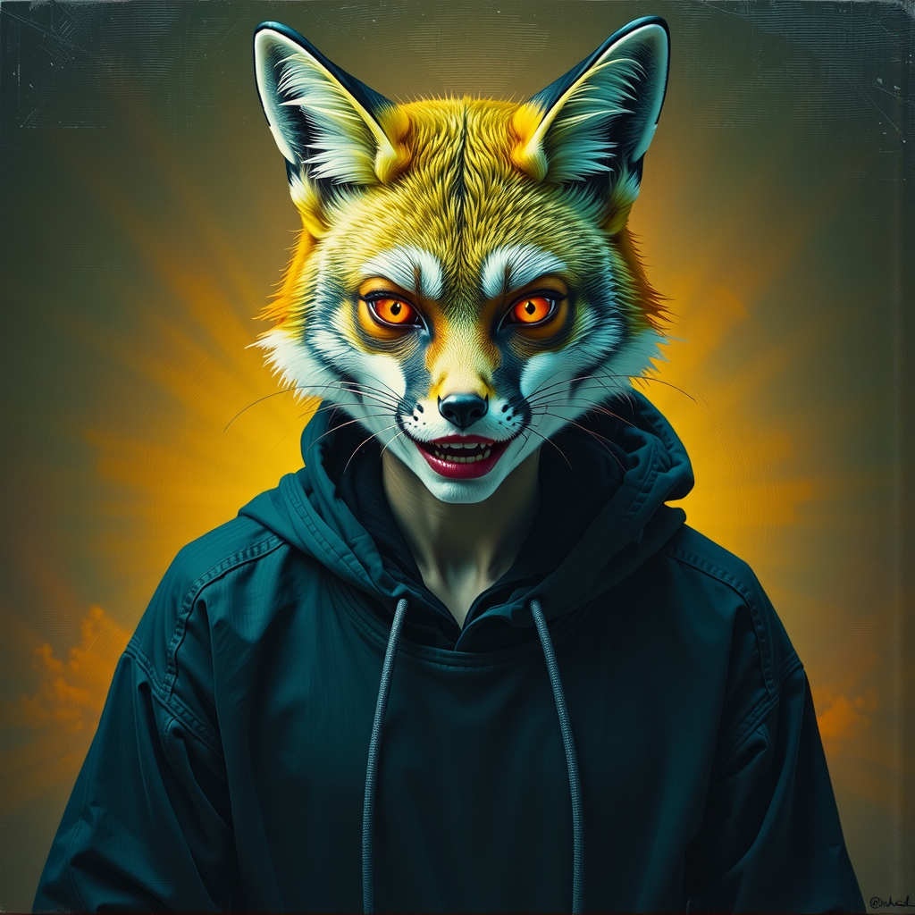 Anthropomorphic female green fox